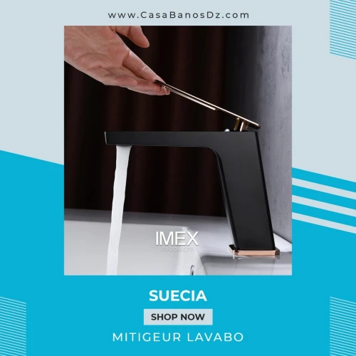 Mitigeur Lavabo SUECIA Noir Or Rose IMEX