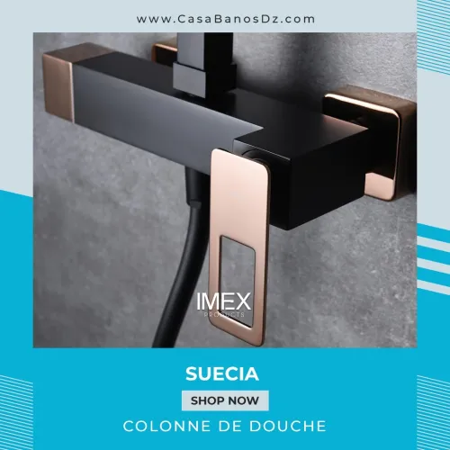 Colonne De Douche SUECIA Noir Or Rose IMEX