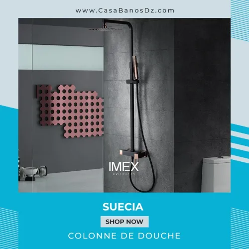 Colonne De Douche SUECIA Noir Or Rose IMEX