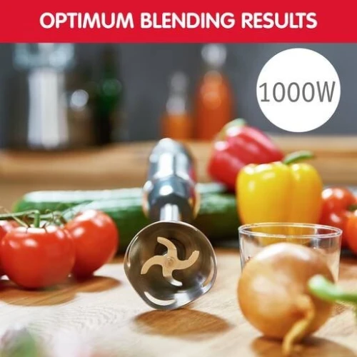 Moulinex Mixeur Plongeur Quickchef 4En1- 10 Vitesses, 1000W- Dd65H810-Noir-Inox