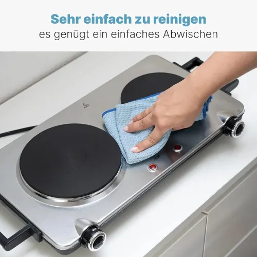 Double plaque de cuisson clatronic 2500w inox