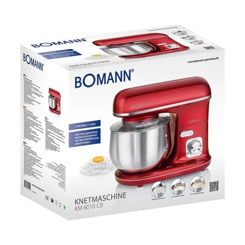 Pétrin 5l bomann 1100w rouge 