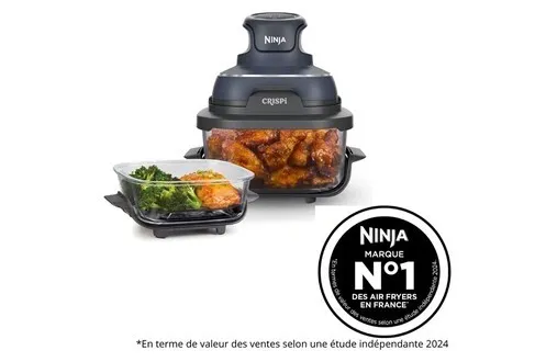 Ninja Crispi Airfryer en verre FN101EUGY Bleu Gris