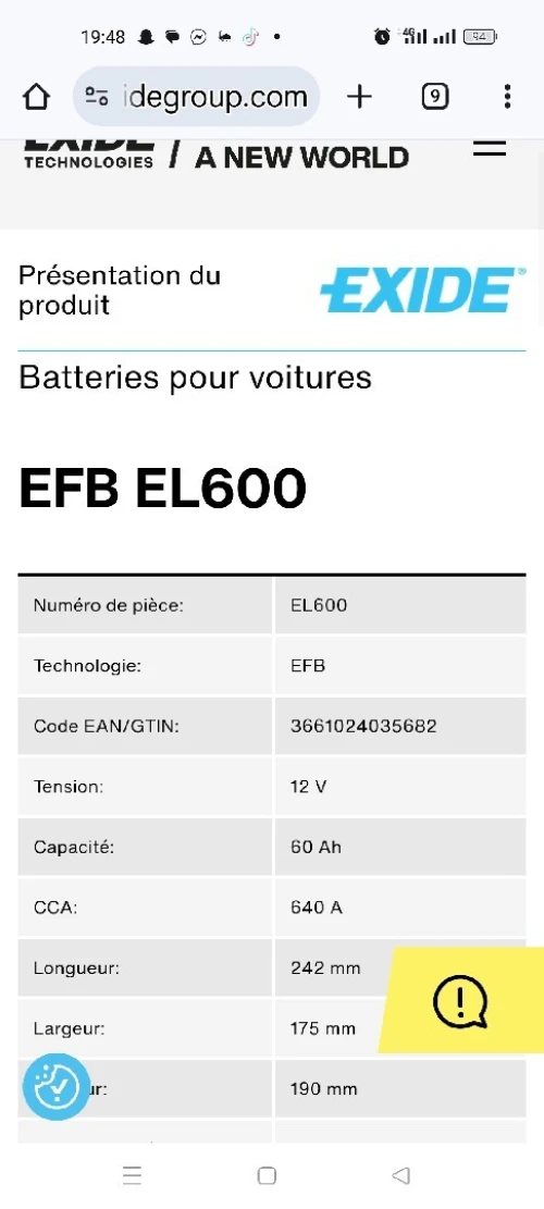 Batterie EFB AGM