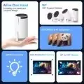 Projecteur Magcubique pour Home Cinéma Extérieur, HY300 PRO, 4K, Android 11 Touriste, Wifi6, 260ANSI