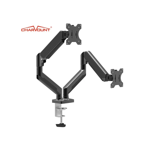 Support de Bureau pour 2 Écrans 3D ANYTOOL - Rotation 360, Inclinaison 15 Charge Maximale 8KG par Écran ATS-002-3D