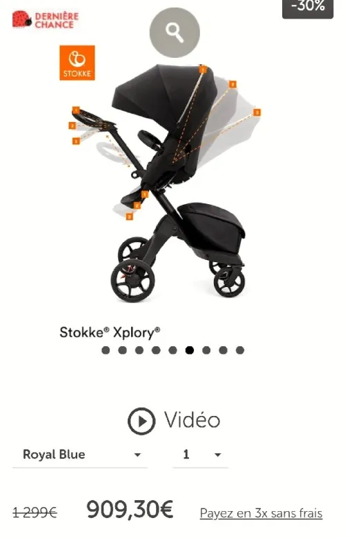 Poussette stocke xplory original venu d'Europe 