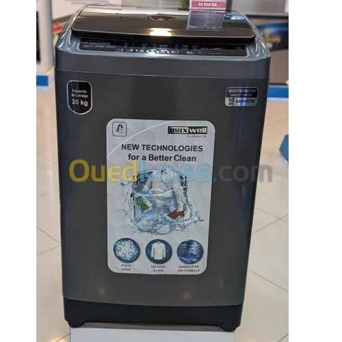 Promotion machine a laver maxwell 20kg top grise ouverture par le haut 