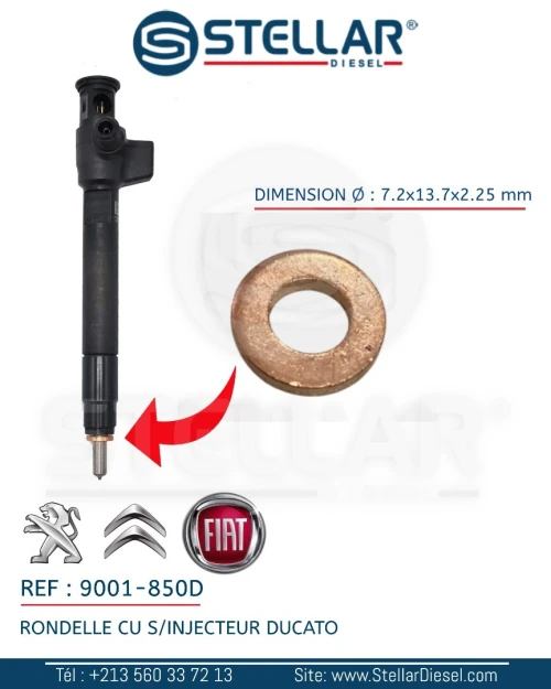 RONDELLE CUIVER S/INJECTEUR CULASSE RENAULT VOLKSWAGEN SKODA PEUGEOT CITROEN