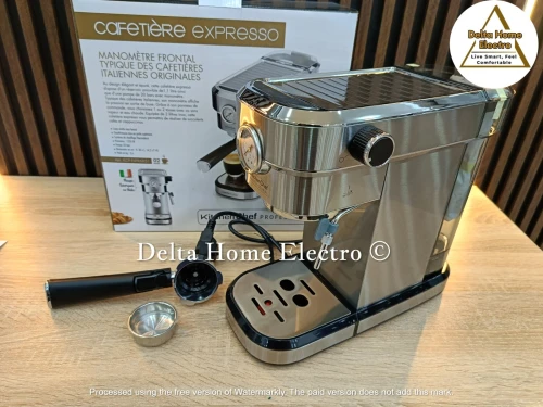 KitchenChef Professional Cafetière Expresso avec manomètre 20 bars 1350w 1 tasse EXPR6851