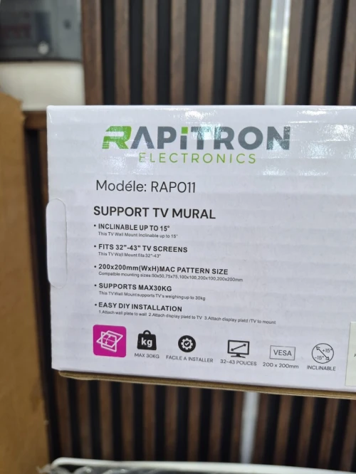 RAPITRON Support TV 32"-43" Fixe inclinable