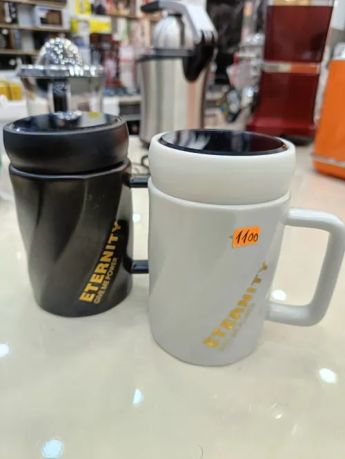 Chopes tasses café au lait avec couvercle en céramique