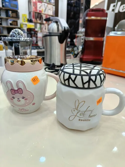 Chopes tasses café au lait avec couvercle en céramique