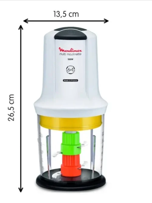 MOULINEX Multi Moulinette/Mini Hachoir 6en1 2 vitesses 500w 6 fonctions
