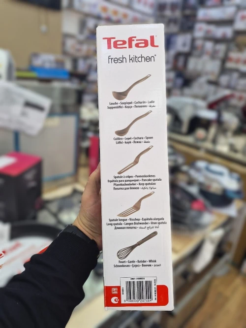 TEFAL Fresh Kitchen ensemble de cuisine 5 pcs (fouet, louche, spatule à crêpes, spatule longue, cuillère)