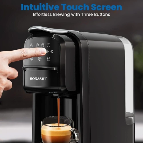 SONASHI Machine à café 3en1 Capsules NESPRESS/Dolce Gusto/Poudre 20 bars 1400w Tactile