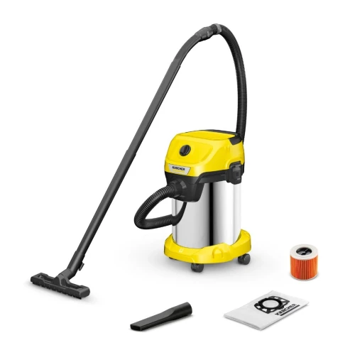 KARSHER Aspirateur eau et poussière WD3 INOX avec sac 1000w