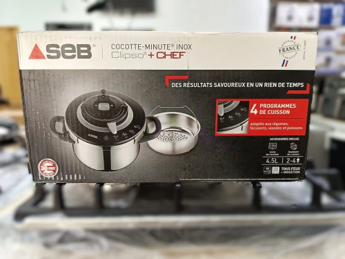 SEB Clipso+ Chef Cocotte minute Inox 4.5L/6L/8L 4 réglages