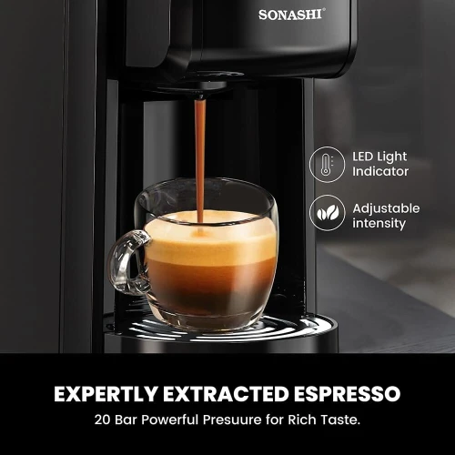 SONASHI Machine à café 3en1 Capsules NESPRESS/Dolce Gusto/Poudre 20 bars 1400w Tactile