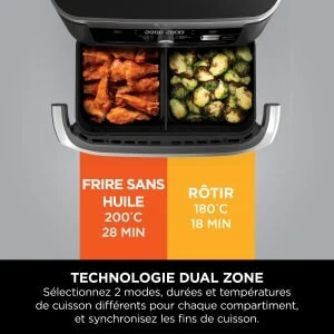 NINJA Foodi FlexDrawer Friteuse Air Fryer 10.4L dual zone AF500EU
