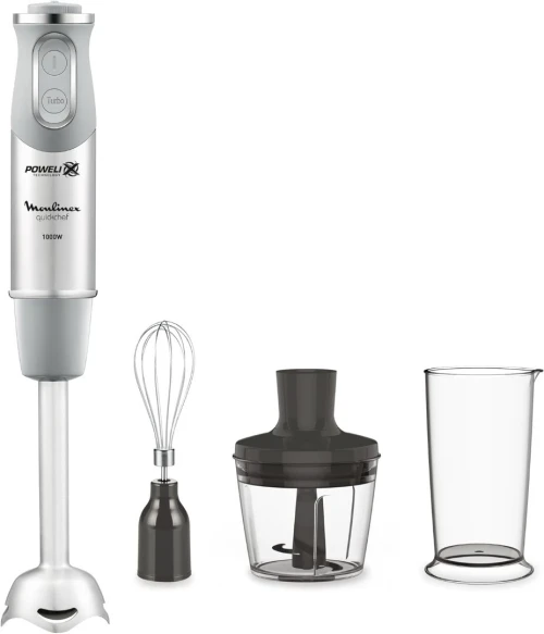 MOULINEX Quick Chef Pied mixeur 3 accessoires 21 Fonctions 10 vitesses 1000w hachoir et fouet