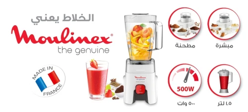 MOULINEX Blender mixeur moulin et râpe 500w The Genuine LM240B25