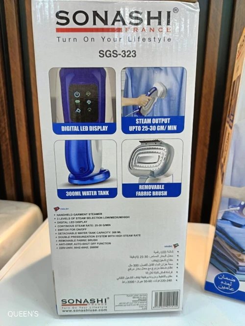 SONASHI Défroisseur vapeur 2000w Bleu/Noir/Blanc