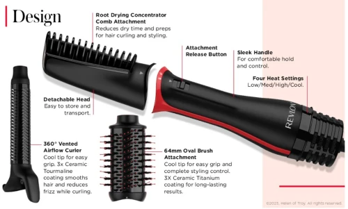 REVLON One Step Blow Dry multi Styler sèche cheveux 3en1 Boucleur/ Séchoir/ Brosse