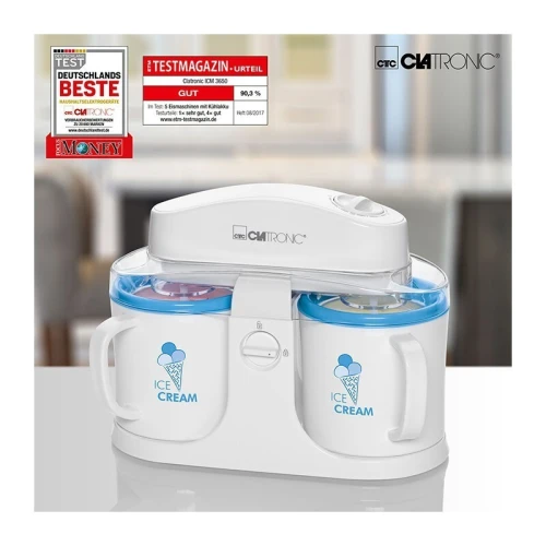 CLATRONIC Sorbetière Ice Cream Maker double tasses