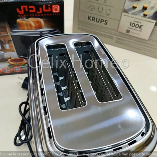 NARDI Grille pain Classique 2 Tranches 1050W NOIR/ORANGE