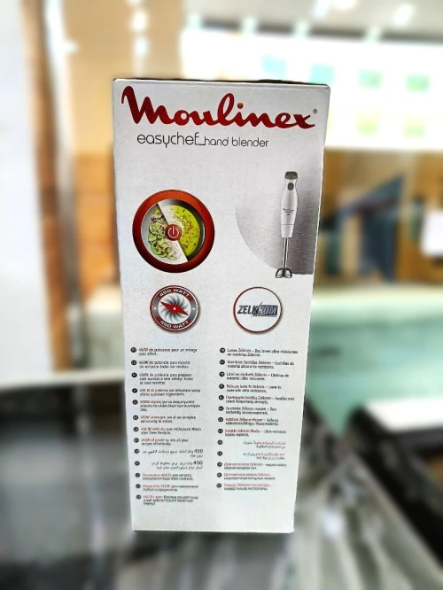 MOULINEX Pied mixeur plongeant EasyChef 2 vitesses 450W Inox ZELKROM avec verre doseur Noir DD451810
