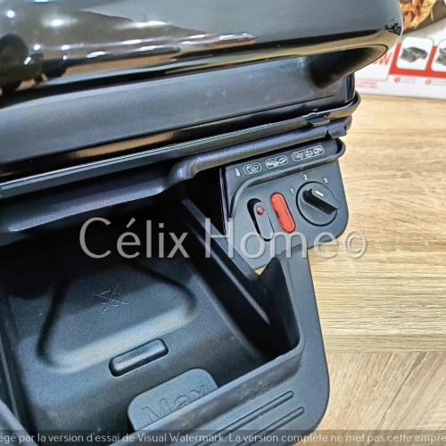 TEFAL Grill Viande panineuse & barbecue Compact Grill Multi-Fonctions 2000W 3 niveaux NOIRE GC308812