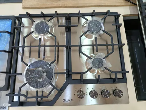 LUXIN Table de cuisson Inox 4 feux Bruleurs SABAF italie