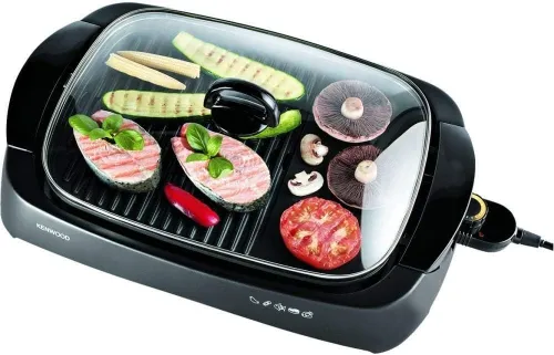 KENWWOD Health Grill Grille barbecue électrique avec couvercle en verre 1700w 58cm