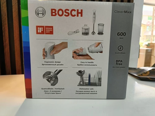 BOSCH Pied mixeur plongeant CleverMixx 3en1 Mixeur/Fouet/Hachoir 600w