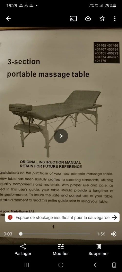 Lits de masage (portable)