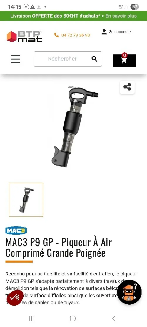 Marteaux piqueur pneumatiques