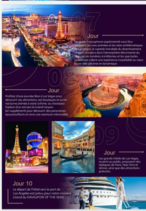 USA coté OUEST Los Angles/ San Diego/ Las Vegas et croisière au Mexique été 2025