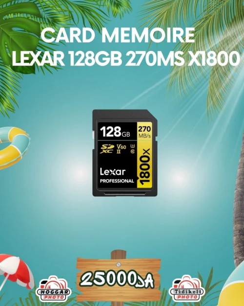 carte Lexar Professional SDXC Gold 128 Go 1800x UHS-II V60