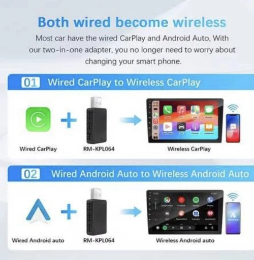 Adaptateur sans fil 2025, Dongle Android Auto & CarPlay Sans Fil Dites adieu aux câbles !