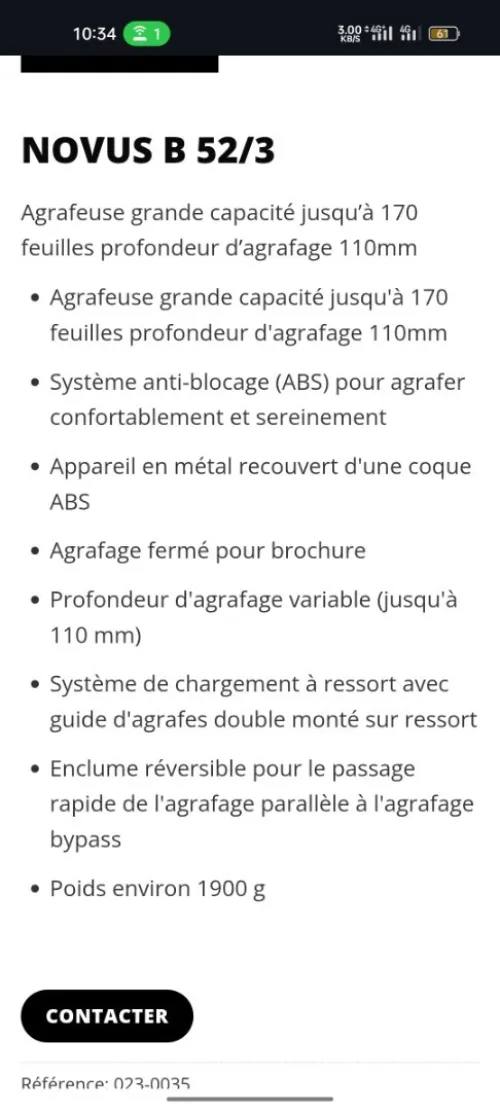 Agrafeuse novus b 52/3