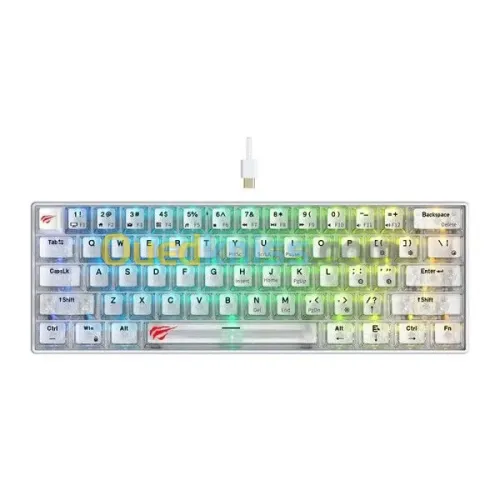 CLAVIER HAVIT MECANIQUE KB903L TRANSPARENT RED SWITCH