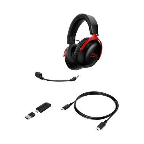 CASQUE GAMING HYPER X CLOUD III S WIRELESS BLACK AND RED