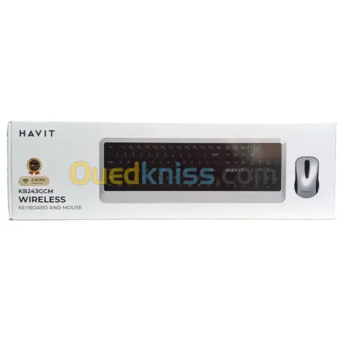 COMBO CLAVIER + SOURIS SANS FIL HAVIT KB243GCM