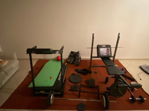 Lot de musculation avec tapis de sport