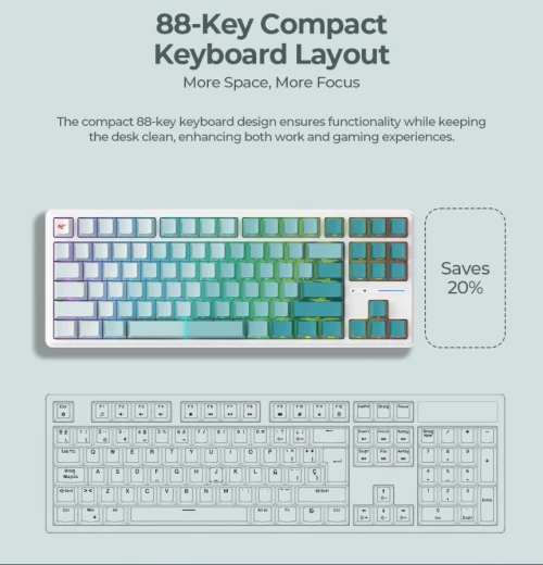 Havit KB901L 88 Keys Rainbow LED Backlit