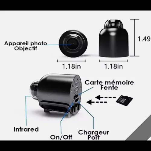 جملة و بالحبةMini caméra de surveillance IP WiFi HD 1080p (x5)- كاميرا مراقبة صغيرة عالية الدقة (x5)