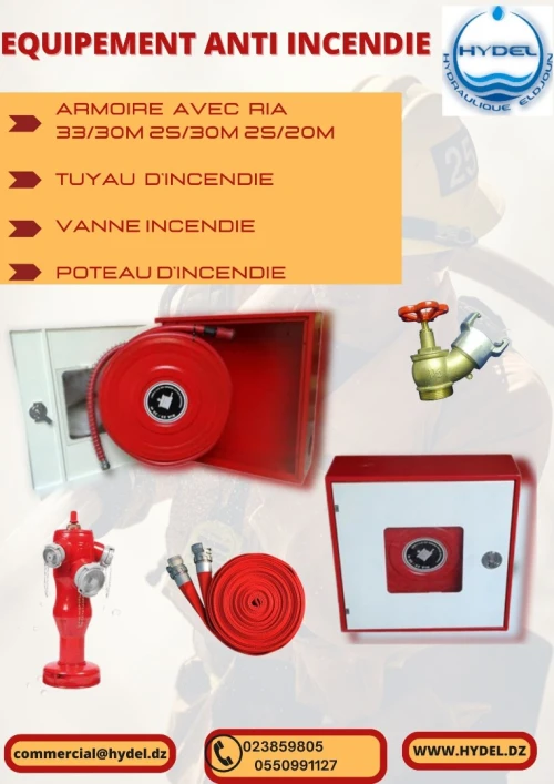 RIA Ø25 au Ø33 AVEC ARMOIRE|POTEAU D'INCENDIE|VANNE INCENDIE|TUYAU D'INCENDIE - (ANTI INCENDIE)
