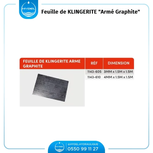 Feuille de KLINGERITE (Vert - Bleu -Armé noir)