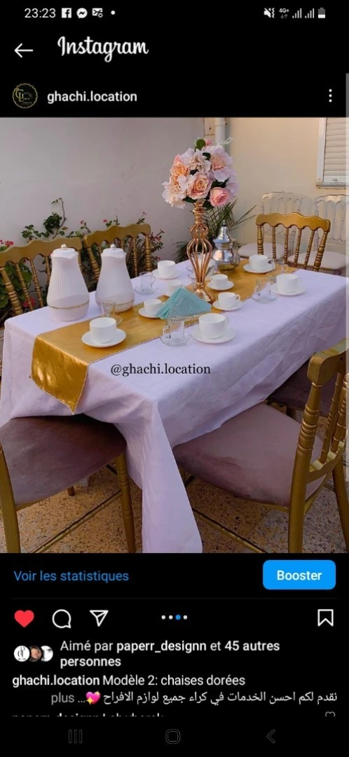 Location de chaises et tables